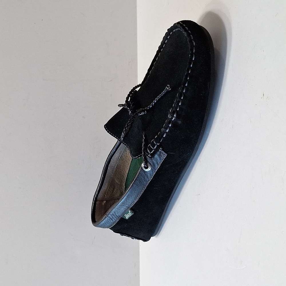 G.H. Bass & Co. Black Tobby Suede Leather Preppy Driving Loafers Size 9.5